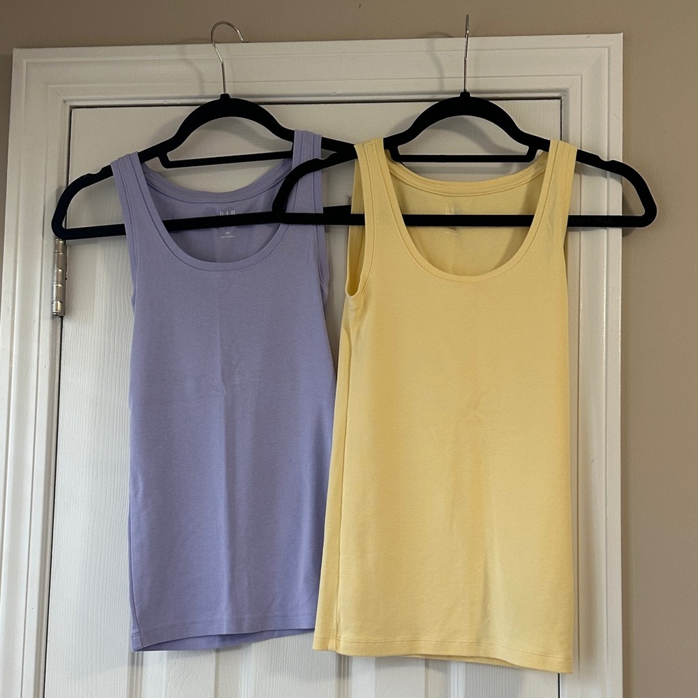 GAP Women's Tank Tops - Soft Purple and Sunny Yellow